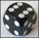 5/8 inches, dark red transparent precision dice with regular spots